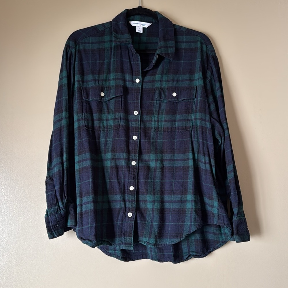 Old Navy Flannel Boyfriend Tunic Shirt - Picture 2 of 5